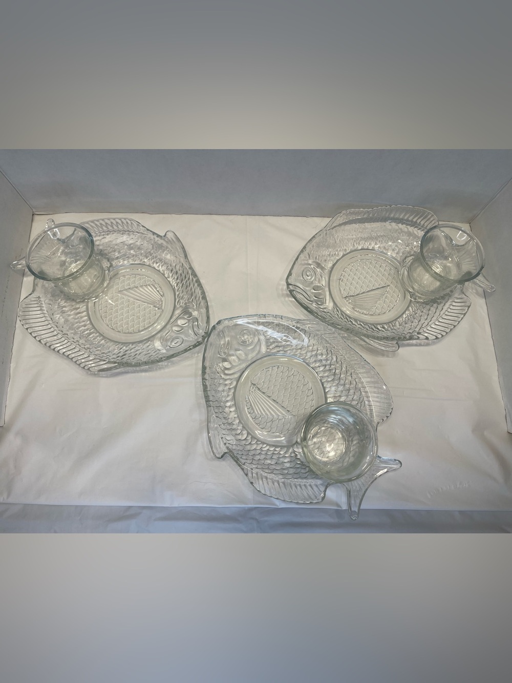Clear Glass Fish-Shaped Serving Platter Set - Home Dining
